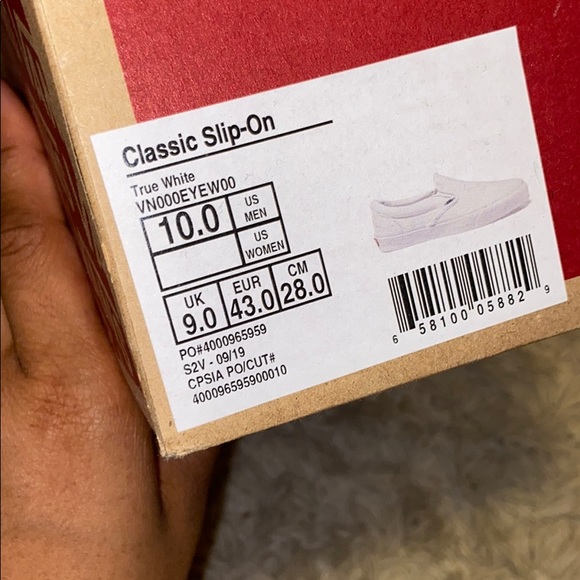 Men’s size 10 white classic slip-on vans - Picture 4 of 7